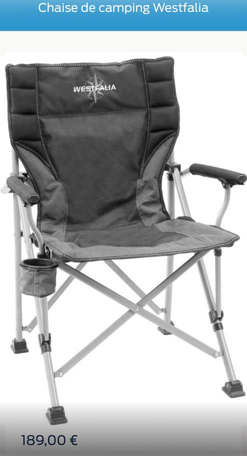 Chaise westfalia nugget origine, Ophalen