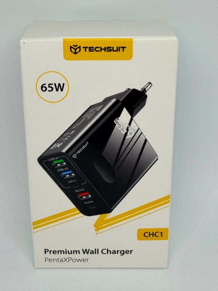 CHARGEUR SECTEUR TECHSUIT 65W – 5 PORTS, Télécoms, Neuf, Sales@koff.ro, Enlèvement ou Envoi, KOFF DISTRIBUTION SRL