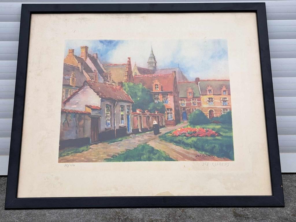 lithographie signe jef clerens, Antiek en Kunst, Kunst | Litho's en Zeefdrukken, Ophalen of Verzenden