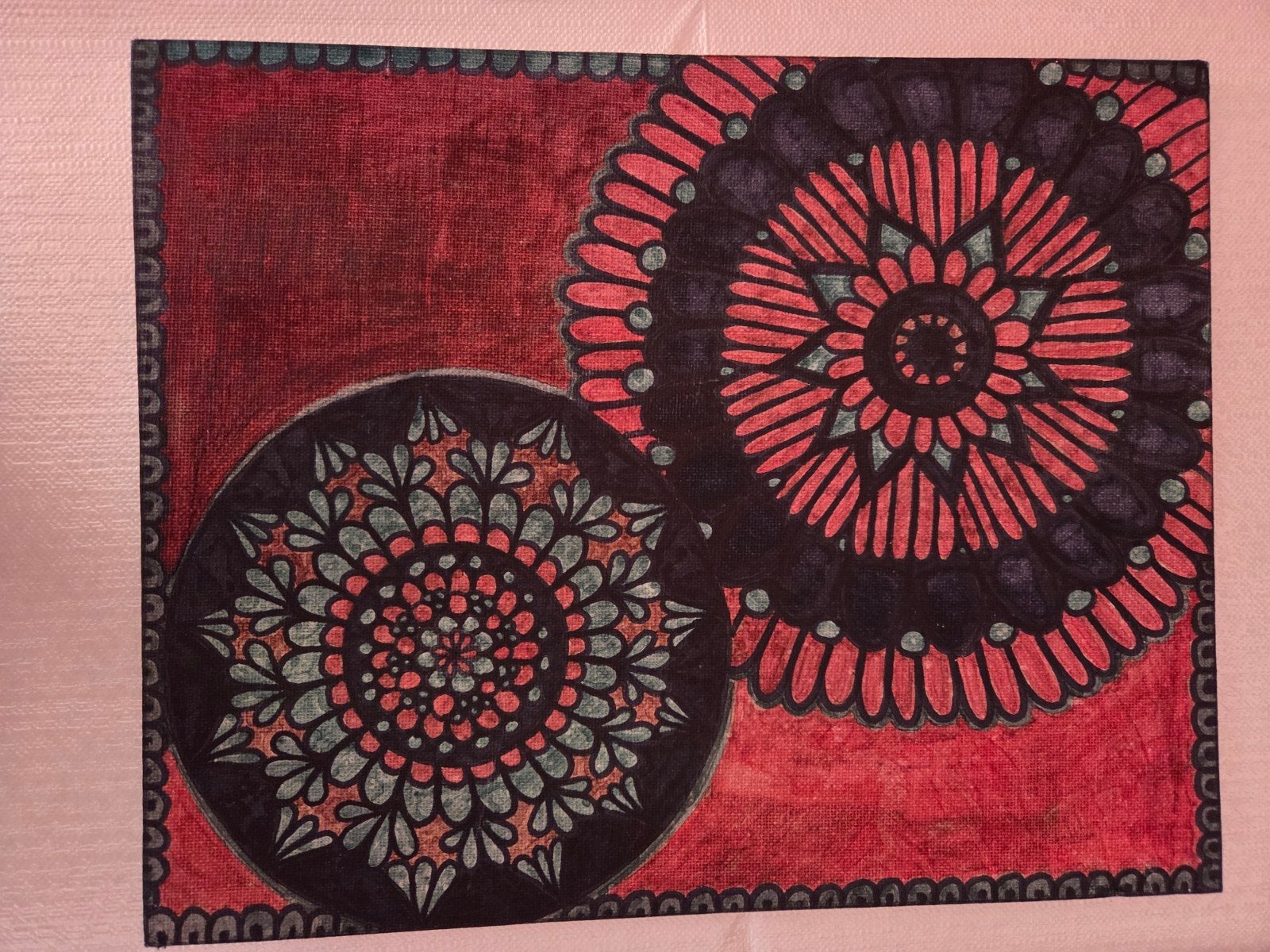Tableau mandalas
Ce tableau a été créé à l'aide de marqueurs, Enlèvement ou Envoi
