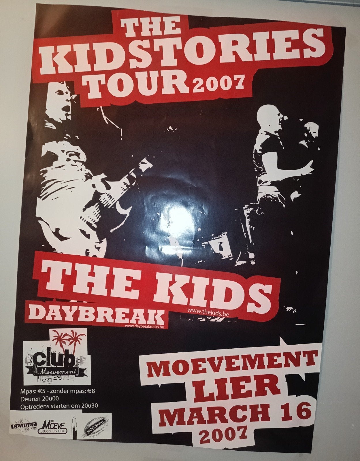 The Kids poster 2007 concert Lier, Deurposter of groter, Ophalen of Verzenden, Muziek, Rechthoekig Staand