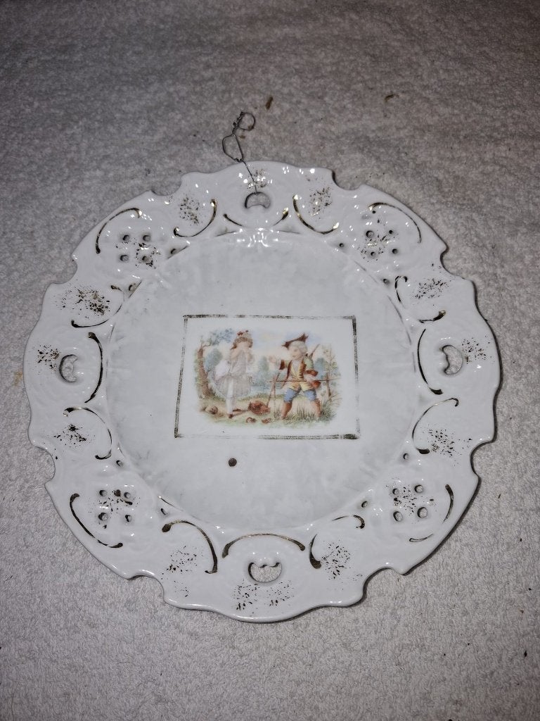 oud porseleinen bord, begin 1900, Antiek en Kunst, Ophalen of Verzenden