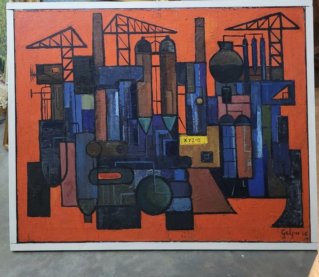 Mon GELPER, Symfonie van staal, Peinture à l'huile, Expressionniste, Enlèvement, Toile