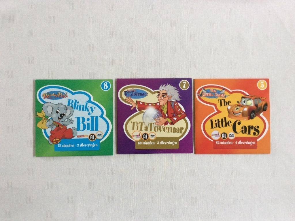 3 KinderDVD's: Little Cars, Tita Tovenaar, Blinky Bill, Ophalen of Verzenden