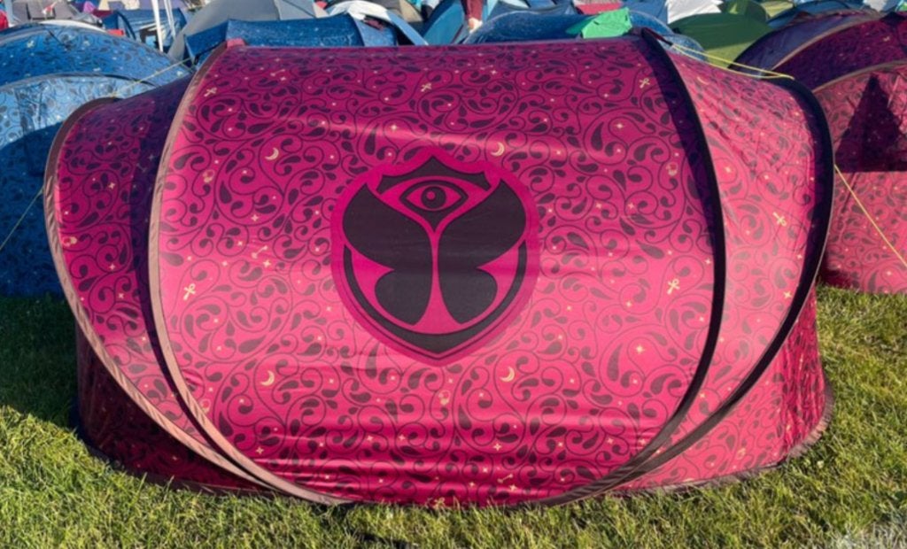 Tomorrowland tent met bijpassende luchtmatras en slaapzak, Caravans en Kamperen, Ophalen of Verzenden, Zo goed als nieuw, Tot en met 2