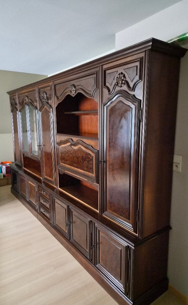 Complete eetkamer - wandmeubel + tafel + 6 stoelen, Huis en Inrichting, Ophalen, Gebruikt