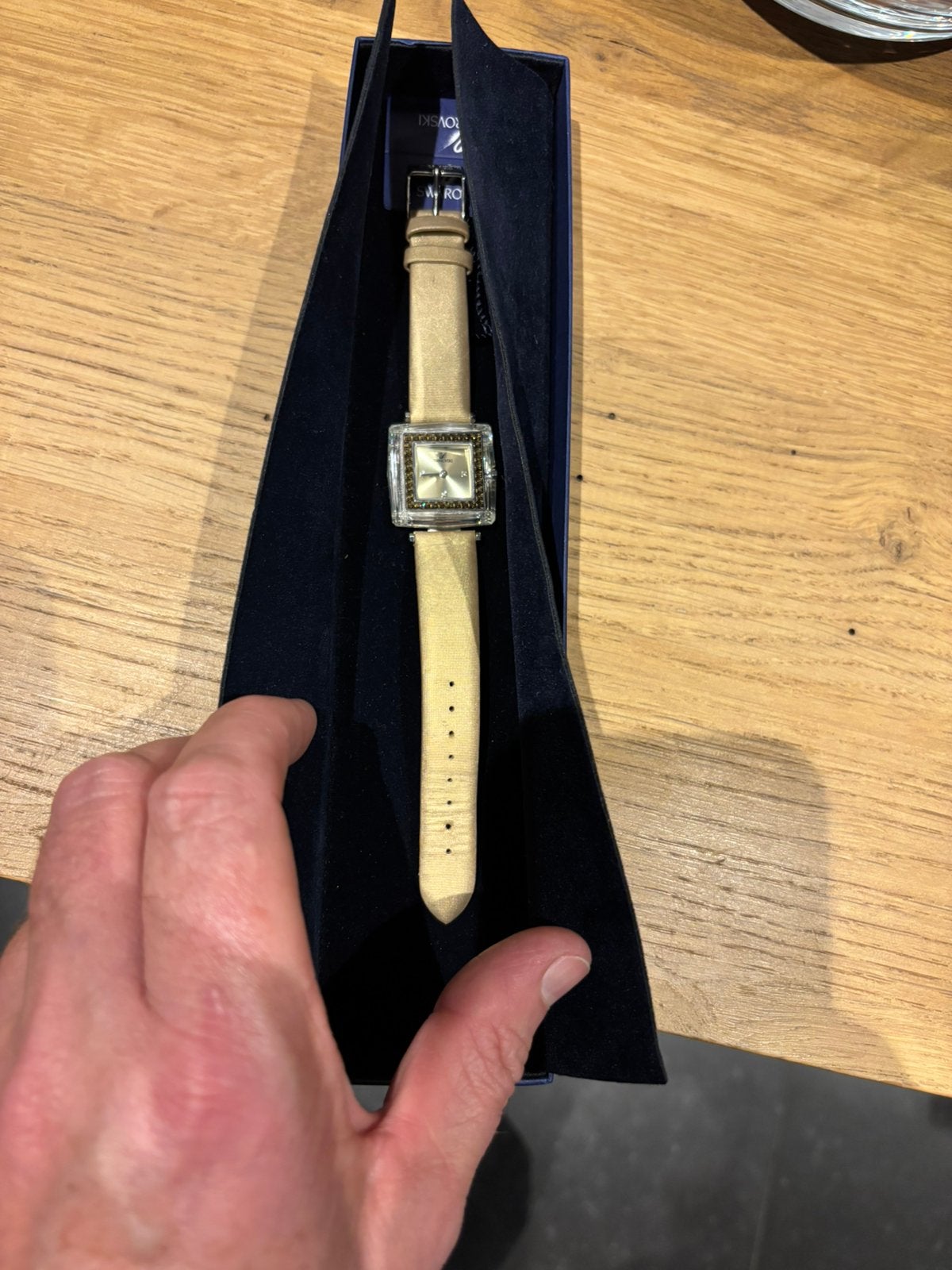 Exclusieve vintage Swarovski Crystal Time Square Dameshorlog, Handtassen en Accessoires, Ophalen of Verzenden