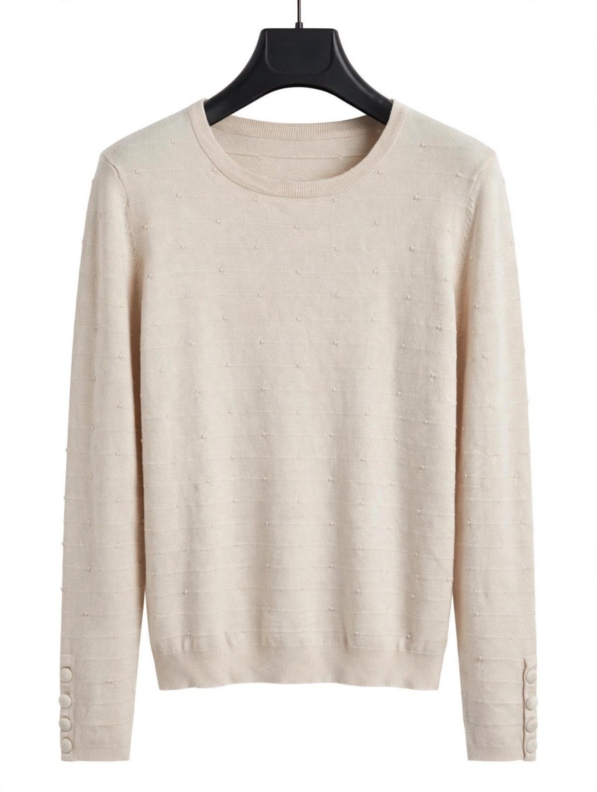 vero moda beige knit jumper with polka dots - size l, Vero Moda, Beige, Maat 42/44 (L), Ophalen of Verzenden