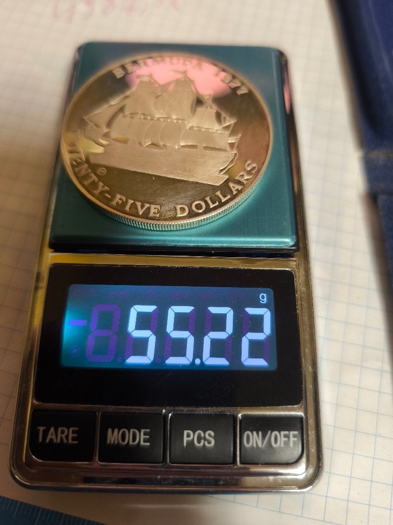 25 dollars 1977 Bermuda zilver Grote munt, Ophalen of Verzenden, Zilver