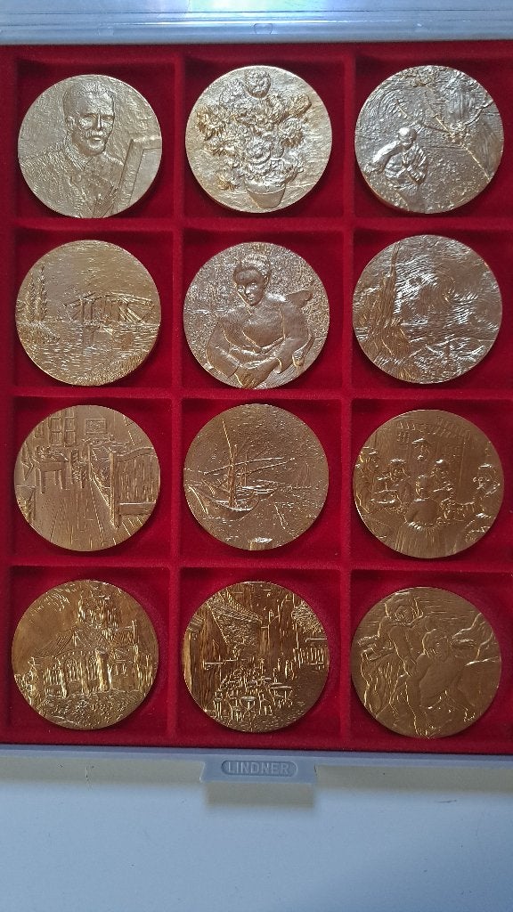 Collection Prestige 12 Médailles Vincent VAN GOGH, Enlèvement ou Envoi, Bronze
