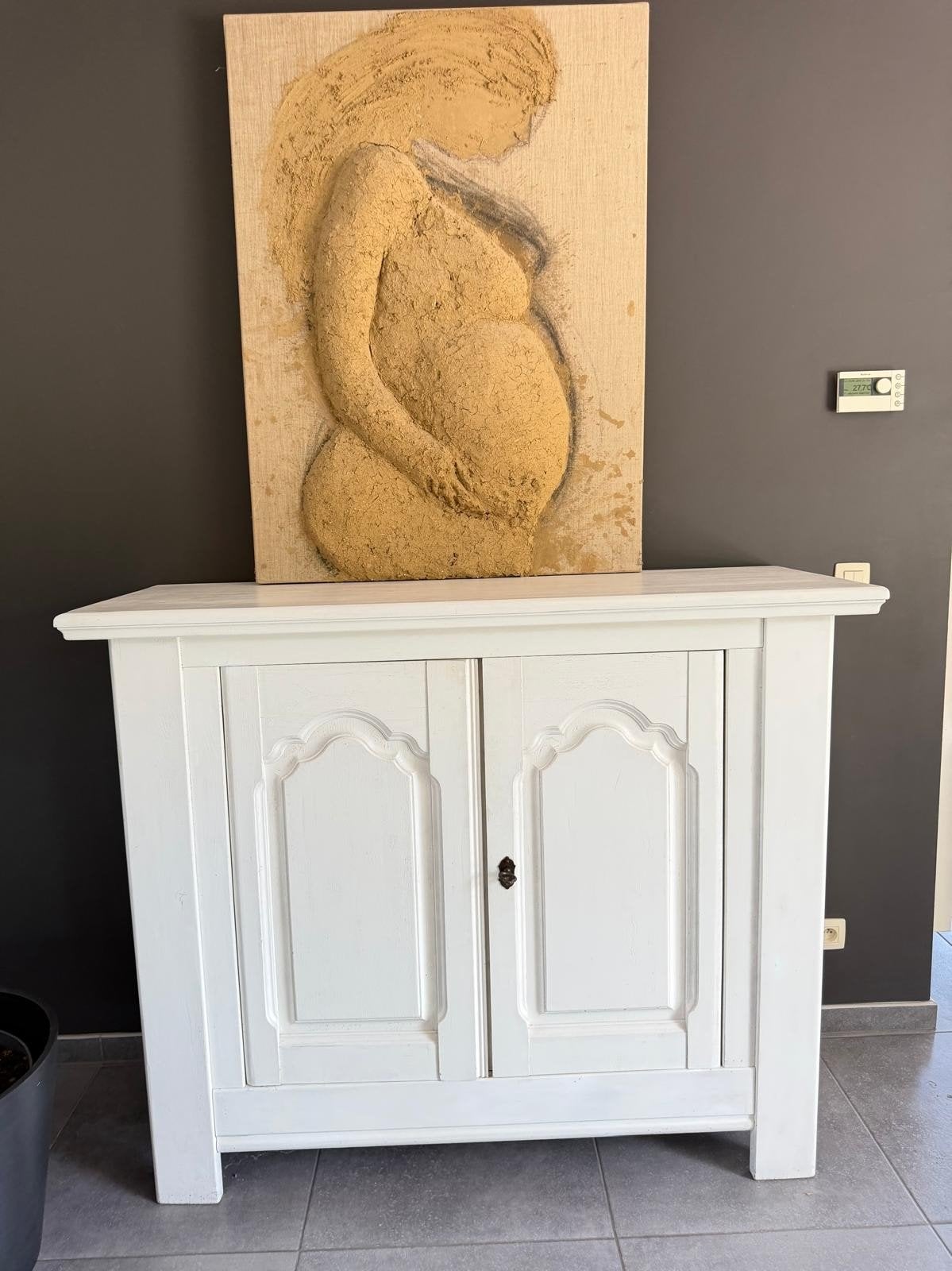 Meuble haut en chêne peint par un professionnel en atelier, Enlèvement, Chêne