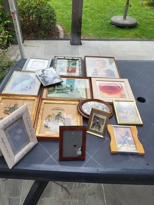 Partij van 15 vintage en antieke fotolijsten, Ophalen