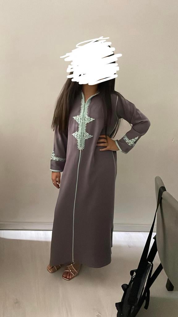 Paarse marokaanse kaftan, Ophalen, Paars, Nieuw, Maat 34 (XS) of kleiner
