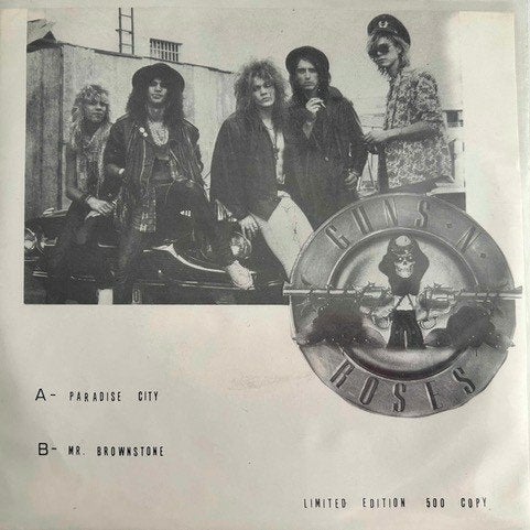 Zeldzaam: 45t vinyl Guns and Roses, Ophalen, 7 inch, Hardcore, Beschermende buitenhoes