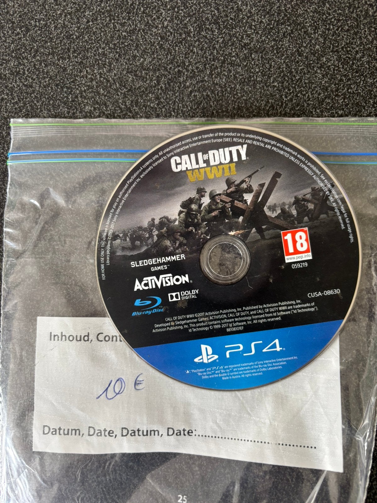 Call of duty WW2 playstation 4 spel, Enlèvement, Comme neuf