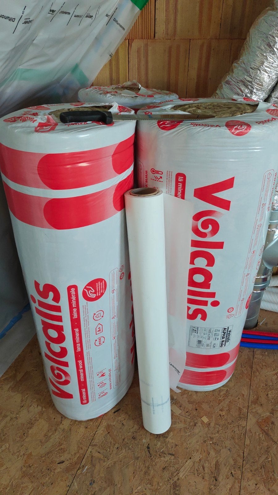 Isolatie + dampscherm + isolatiemes, Ophalen