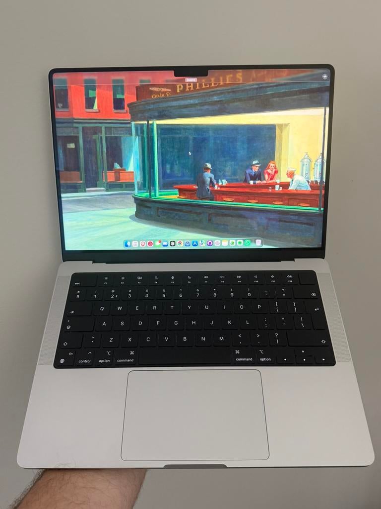 Apple MacBook Pro 14 2021 M1 Pro 16 GB 512 GB Zilver QWERTY, Computers en Software, Ophalen, Qwerty, 512 GB, Zo goed als nieuw