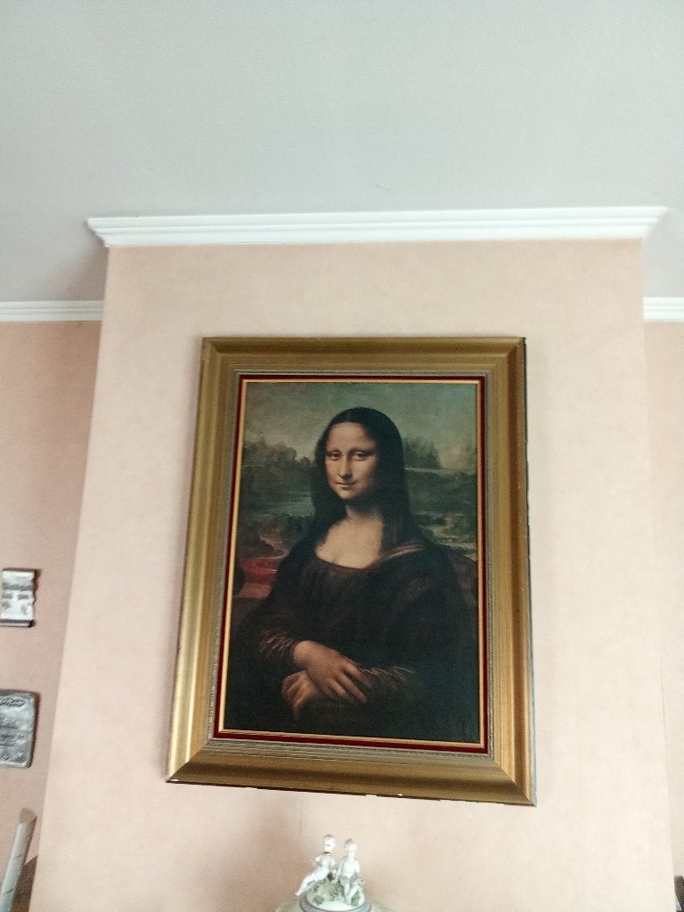 Mona Lisa reproductie, Ophalen, Gebruikt, Schilderij, 75 cm of meer