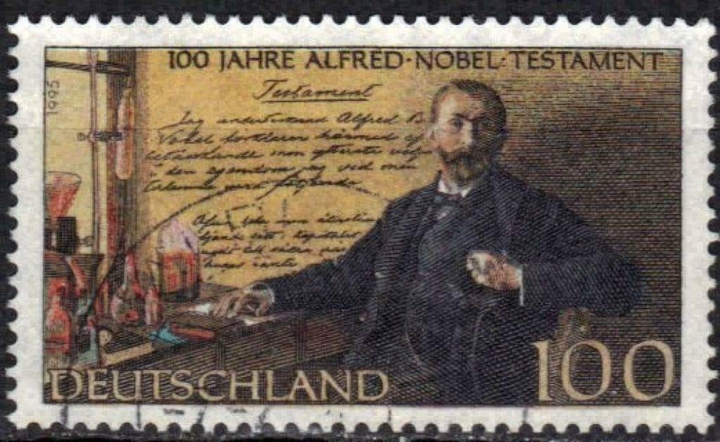 Allemagne 1995 - Yvert 1660 - Alfred Nobel - Testament (ST), Timbres & Monnaies, Timbres | Europe | Allemagne, Envoi, Affranchi