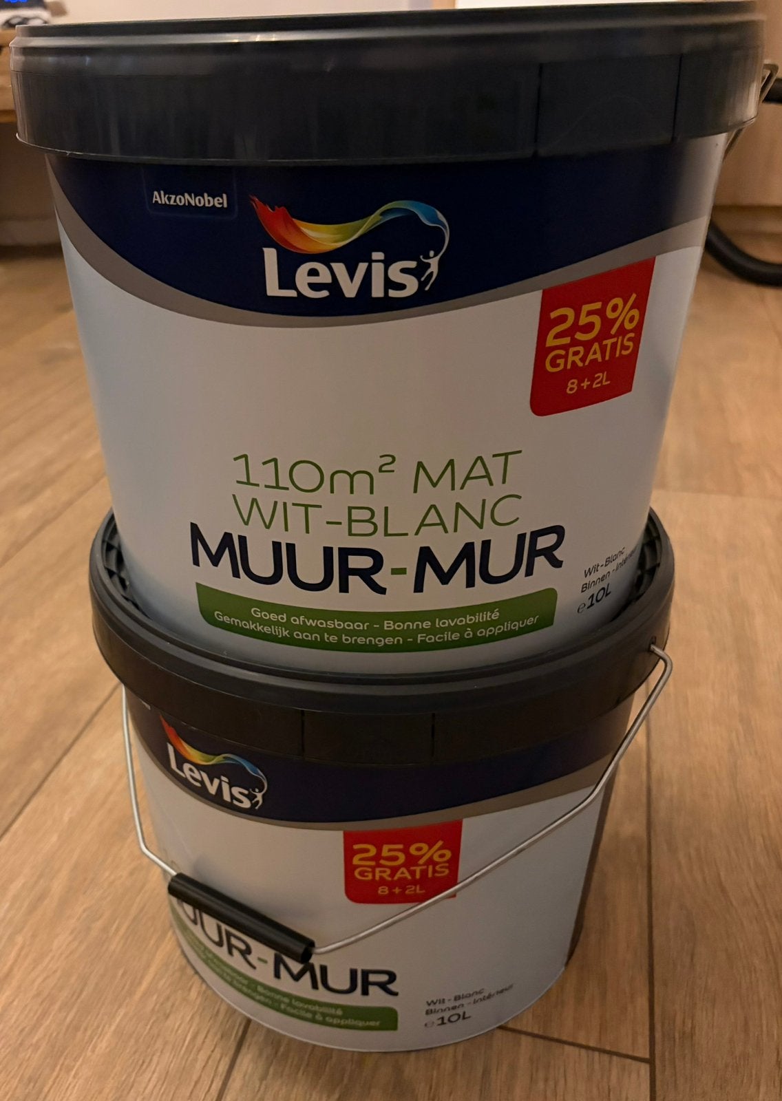 Levi’s muurverf, Ophalen, 5 tot 10 liter, Wit, Nieuw