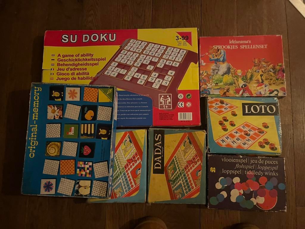 set Vintage Gezelschapsspellen - Jaren 70/80 - Nostalgie!, Verzamelen, Ophalen, Gebruikt