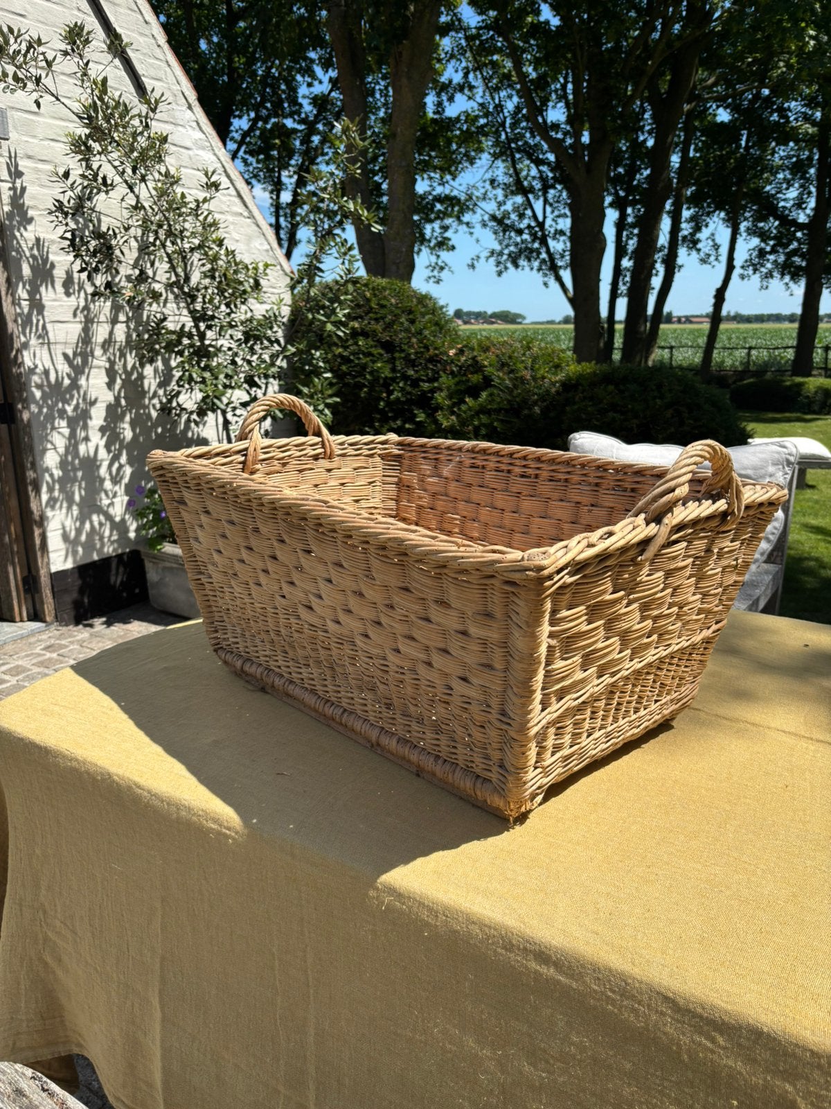 Antieke rieten mand 70x50, Enlèvement, Utilisé, Bois