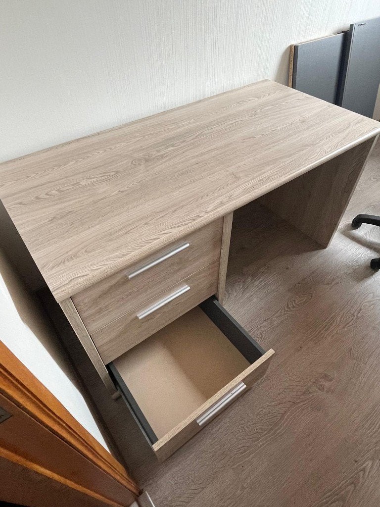bed + bureau, Eik, Enlèvement, Bois, Une personne