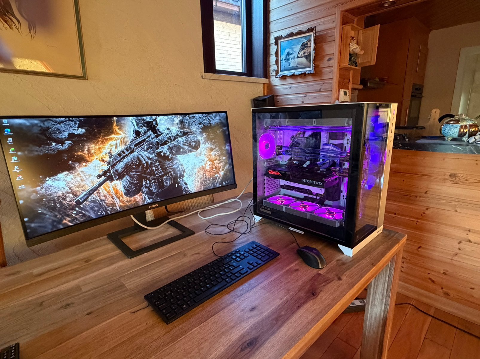 Gaming desktop PC - Core i9 -custom cooling -34 inch monitor, Ophalen, Zo goed als nieuw