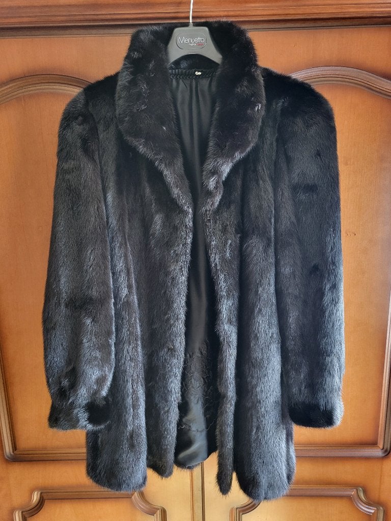 Vintage zwarte NERTS-bontjas, Ophalen, Zwart, Maat 46/48 (XL) of groter, Menuetto by Berghaus