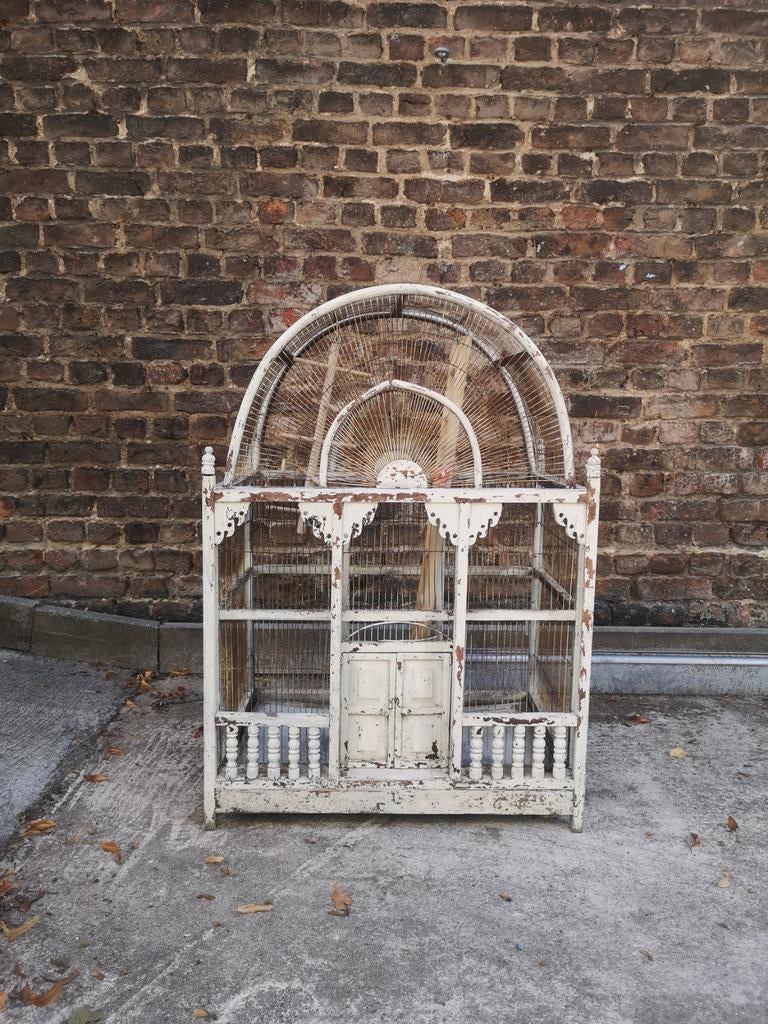 Magnifique ancienne cage a oiseaux style victorien inde 19e, Tuin en Terras