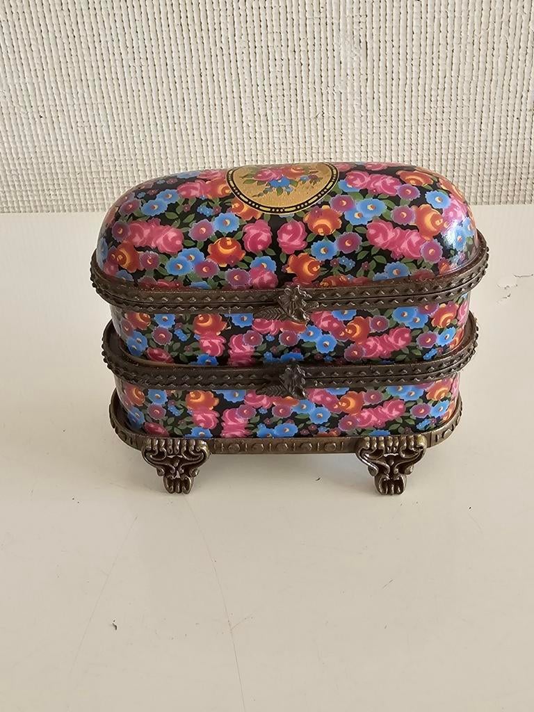Vintage Limoges porseleinen dubbele doos, Ophalen of Verzenden