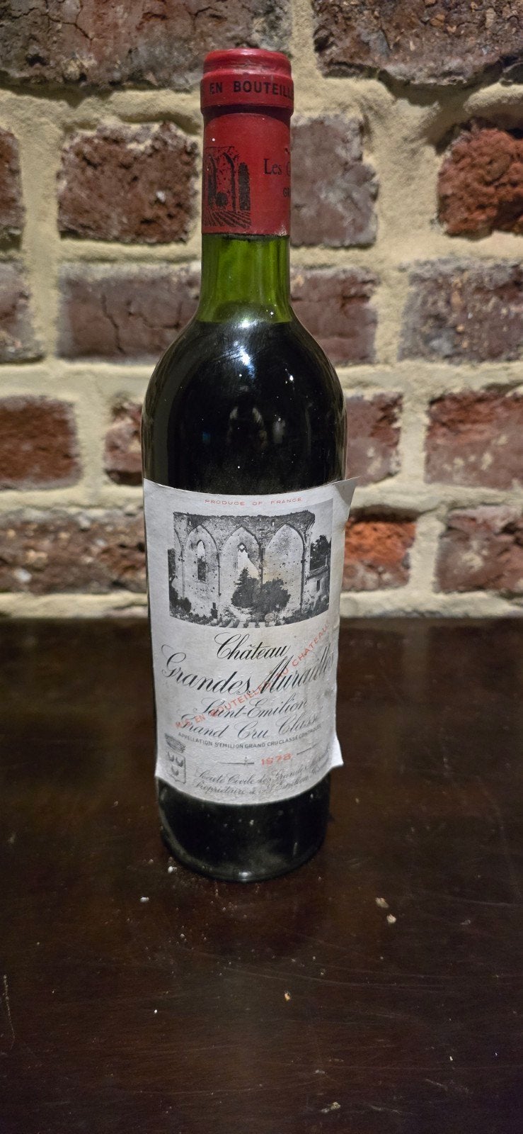 Château Grandes Murailles 1976 - Saint-Émilion Grand, Frankrijk, Nieuw, Ophalen of Verzenden, Rode wijn