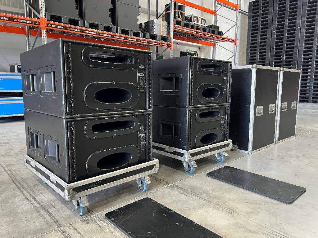 4x Nexo CD12 2x12" sub + 2x flightcase on wheels, TV, Hi-fi & Vidéo, Enceintes, Enlèvement ou Envoi, Utilisé, 150 watts ou plus