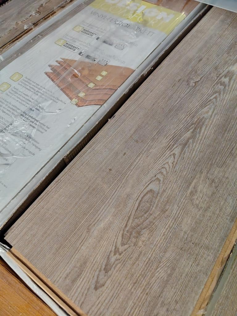 Vinyllaminaat, Huis en Inrichting, Stoffering | Vloerbedekking, Zo goed als nieuw, Laminaat, Bruin, Grijs, 10 tot 25 m², Ophalen