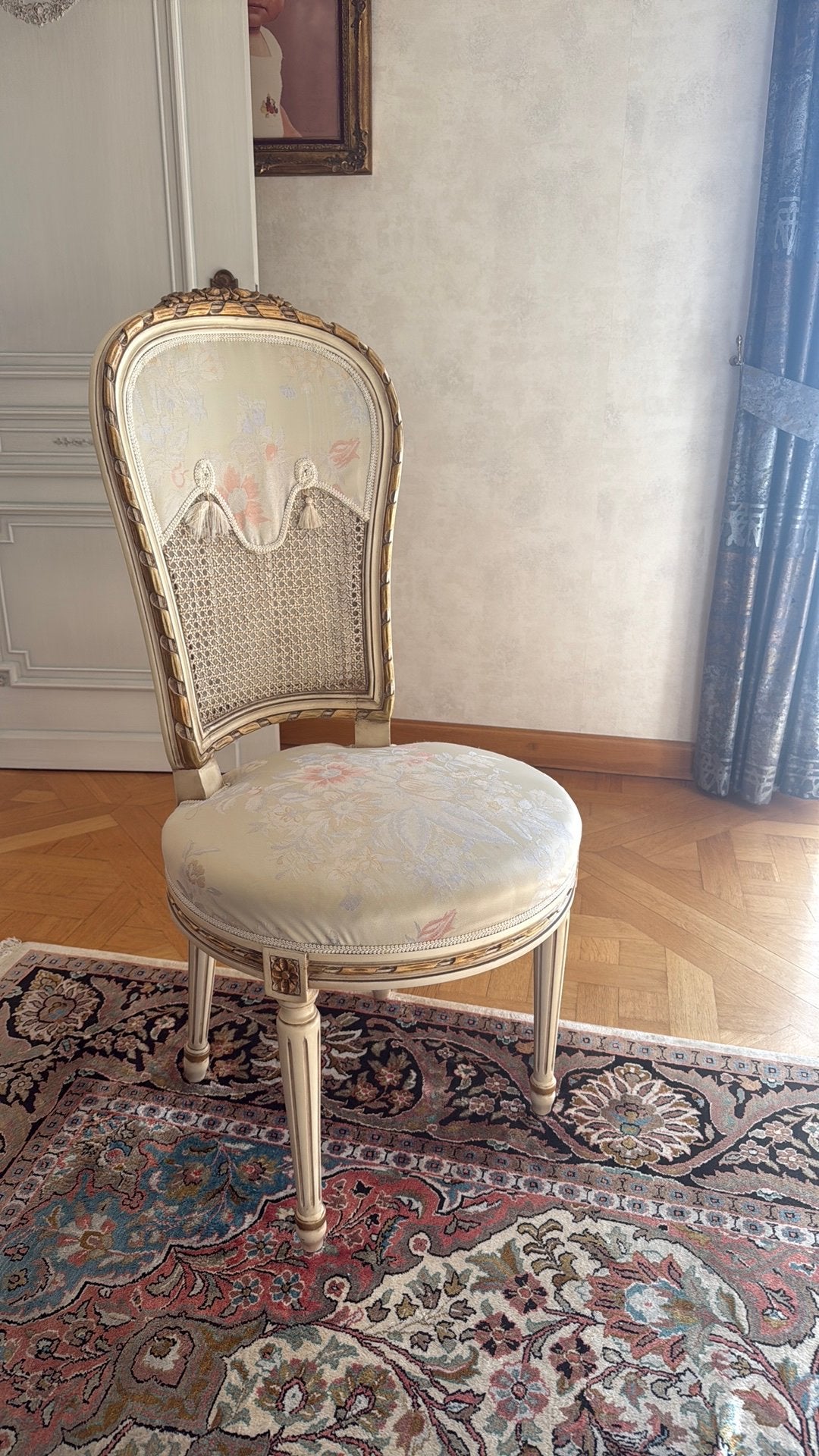 Ensemble de 2 chaises, 2 places et table de style Louis XVI, Enlèvement