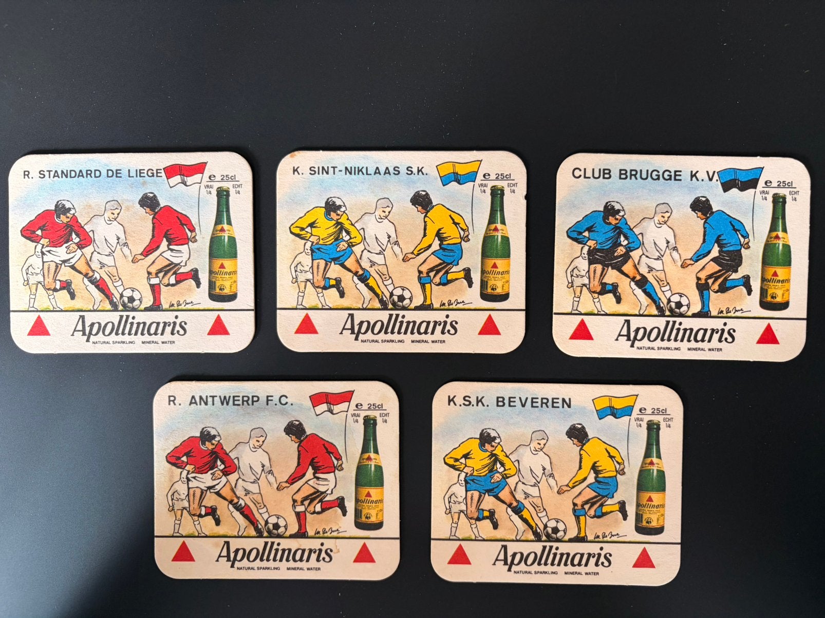 Bierkaartjes Apollinaris - voetbal, Hobby en Vrije tijd, Verzamelkaartspellen | Magic the Gathering, Ophalen