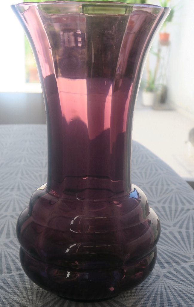 Grote Doyen art deco Havré Mons amethist glazen vaas  1930, Antiek en Kunst, Ophalen of Verzenden