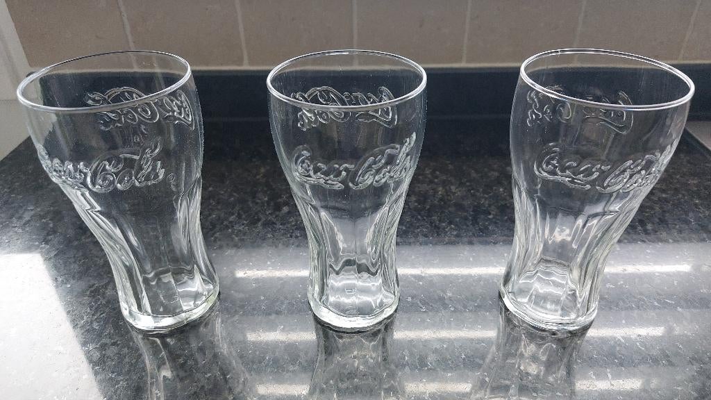 3 verres coca-cola, Enlèvement, Utilisé, Verre à soda