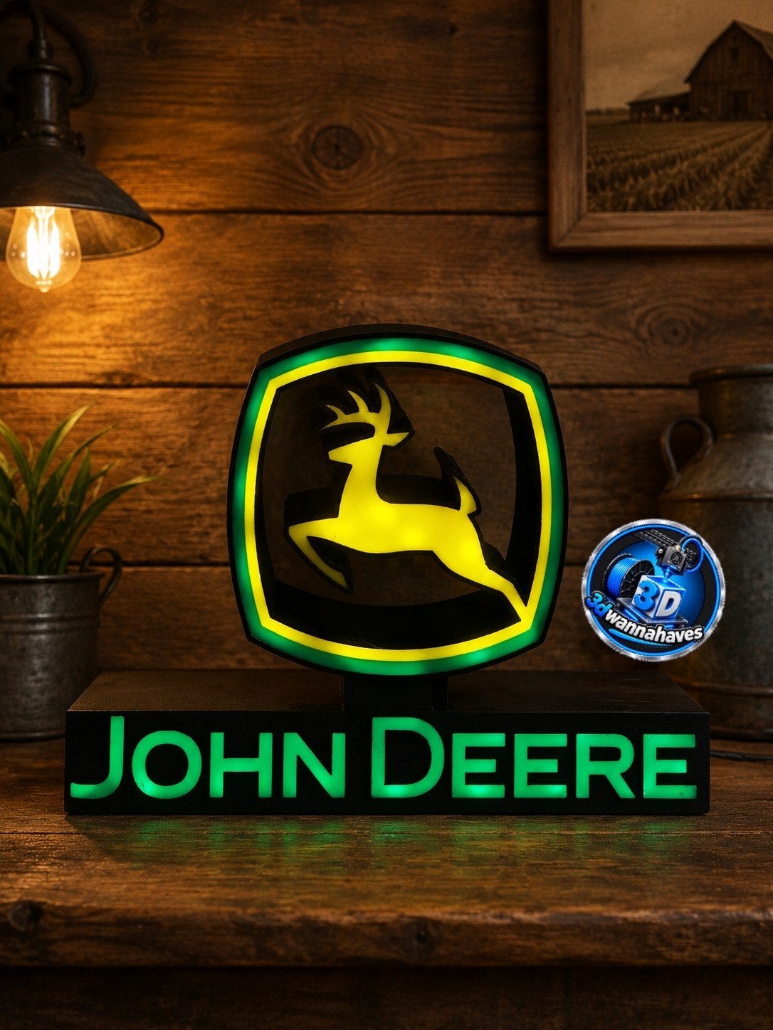 Unieke John Deere reclame bak met heldere LED-verlichting., Verzamelen, Merken en Reclamevoorwerpen, Ophalen of Verzenden, Nieuw