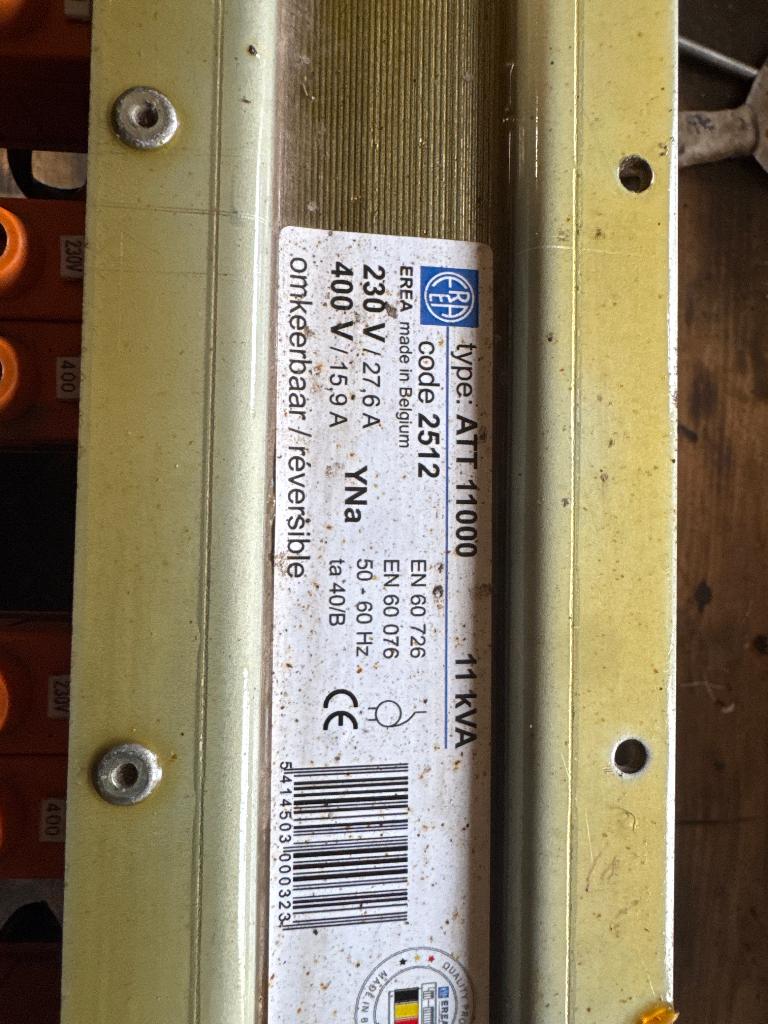Transformateur triphasé 11kVA EREA 230V 400V — testé, Enlèvement