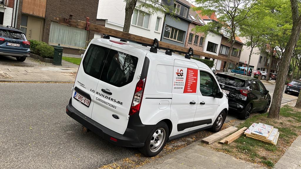 WWW.LGBUILDERS.BE Ford Transit Connect te koop, 60.000km., Auto's, 4 deurs, Wit, Leder, Particulier