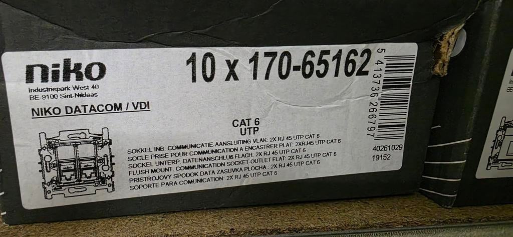 Niko 2x dubbel utp cat6, Ophalen