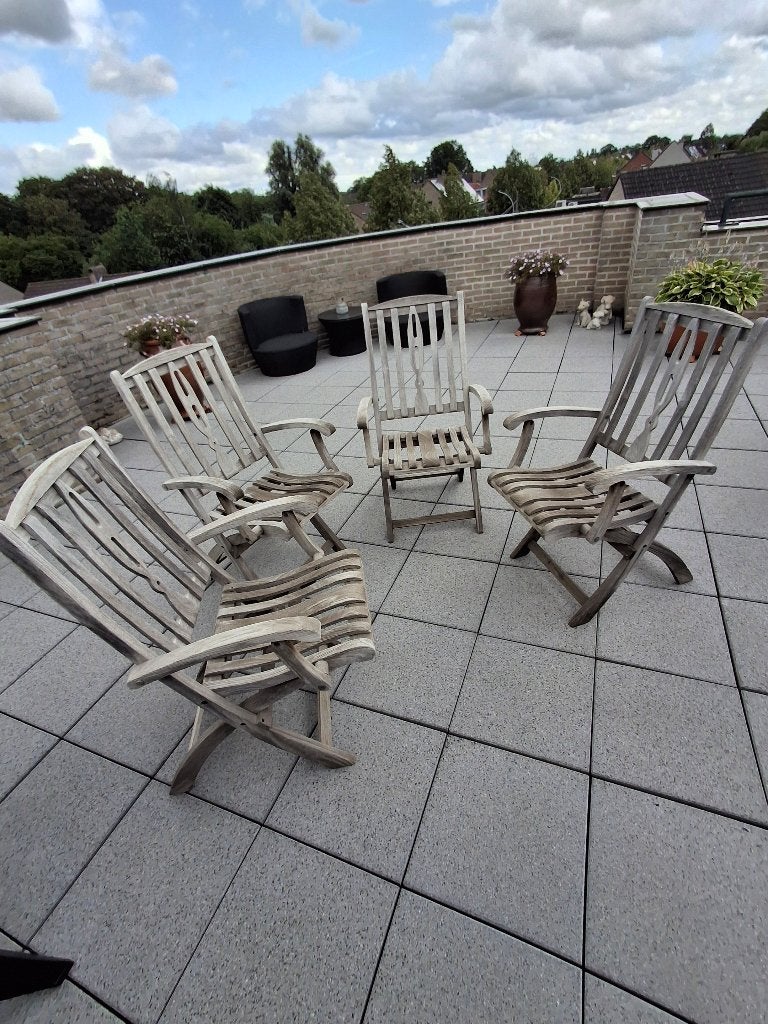 Chaises de jardin en teck, Jardin & Terrasse, Enlèvement, Utilisé, Bois, Pliant