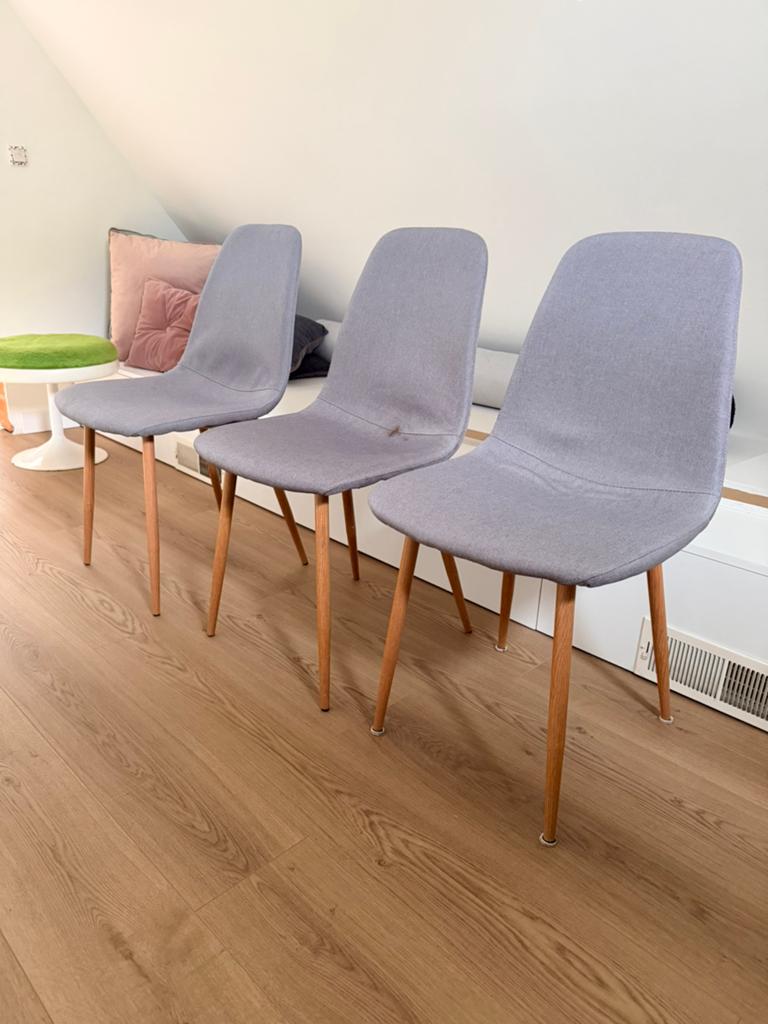 3 eetkamer stoelen - gratis op te halen, Huis en Inrichting, Ophalen, Gebruikt, Drie, Stof