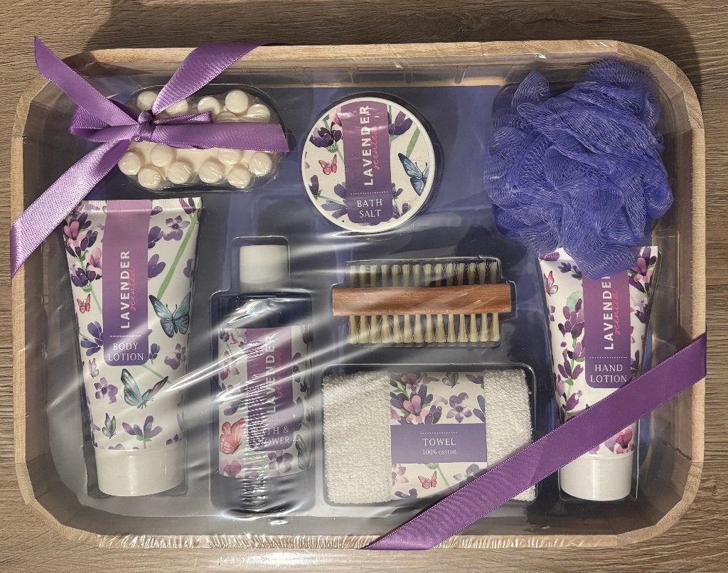 Nieuwe lavendel bad- & verzorgingsset, Bijoux, Sacs & Beauté, Beauté | Soins du corps, Enlèvement ou Envoi, Neuf, Baignoire & Douche