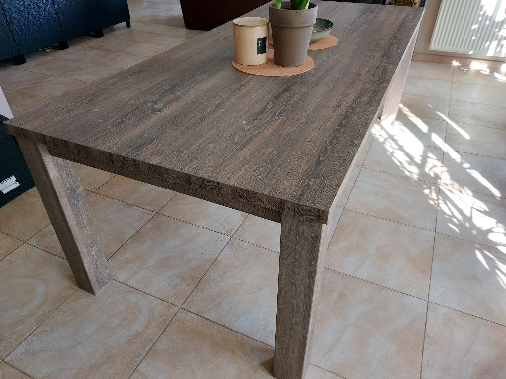 Houten eettafel, Ophalen, Gebruikt, 100 tot 150 cm, 200 cm of meer