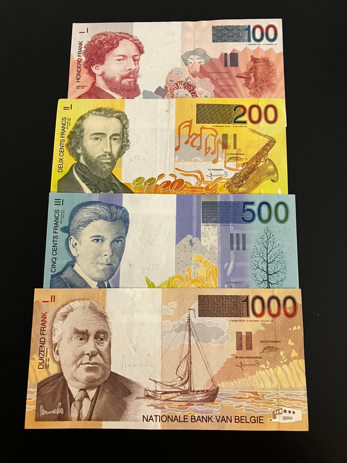 Zeer mooie set belgische francs - 4 stuks, Postzegels en Munten, Bankbiljetten | België, Ophalen of Verzenden