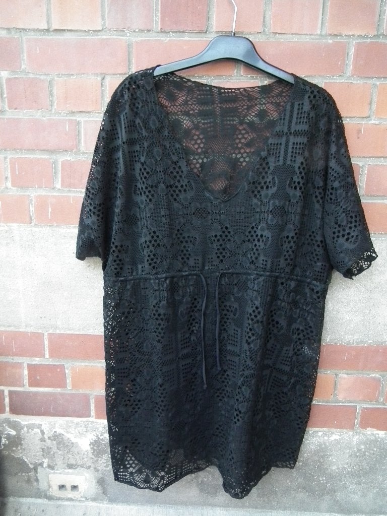 Strandjurk voor dames Maat L/XL Zwarte kleur (nieuw), Zwart, Maat 46/48 (XL) of groter, Nieuw, Sans marque
