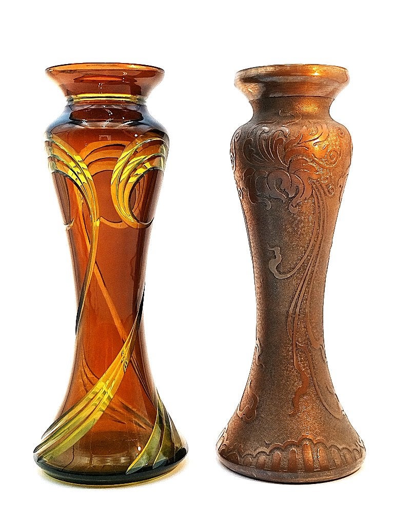 Val Saint Lambert art nouveau vazen, ontwerp Léon Ledru., Antiek en Kunst, Ophalen of Verzenden