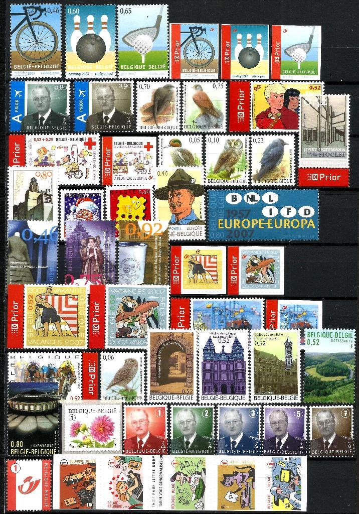 2007 Volledig jaar** (met alle boekjes en blokken), Sans timbre, Enlèvement ou Envoi, Non oblitéré, Gomme originale